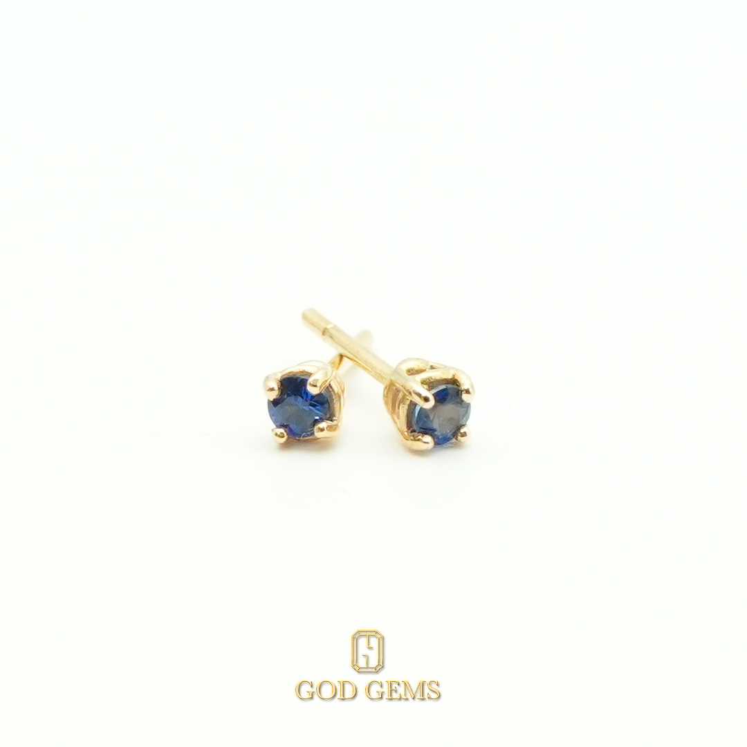 Broqueles de Zafiros en Oro 18k 3mm.