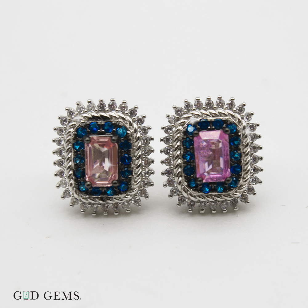 Aretes de Zafiro Rosado