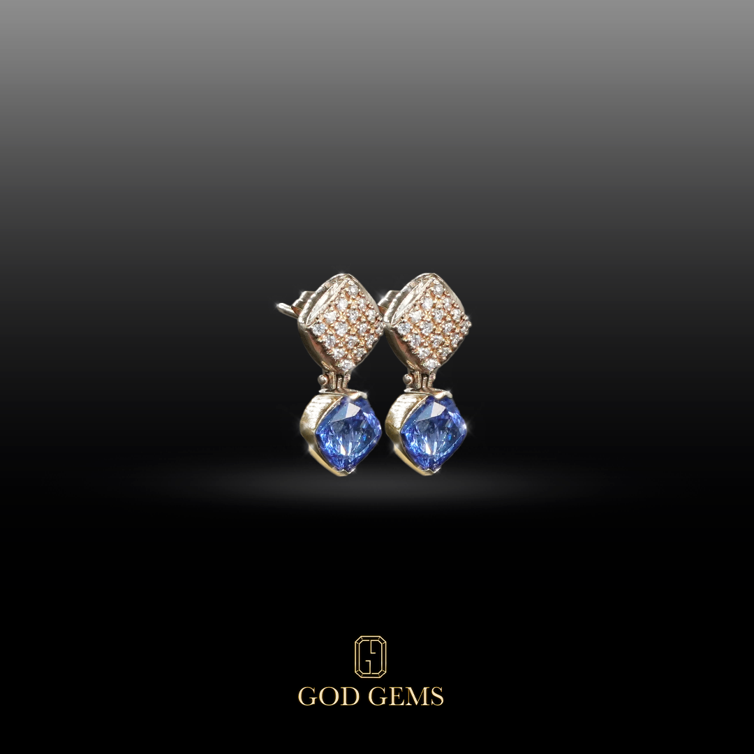 Aretes de Tanzanitas en Oro de 14K