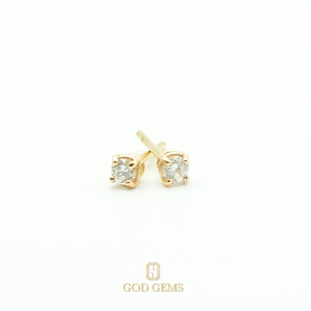 Broqueles Diamantes Lab en Oro de 18k 3mm