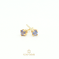 Broqueles de Tanzanitas en Oro de 18k 3mm