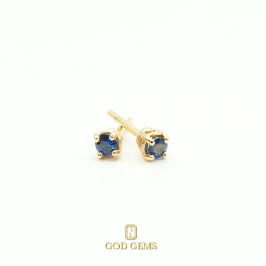 Broqueles de Zafiros en Oro 18k 3mm.