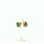 Broqueles de Esmeraldas Colombianas en Oro 18k 3mm.