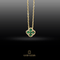 Collar Trébol de Esmeraldas en Oro 14K.