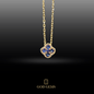 Collar Trébol de Zafiros en Oro 14K.