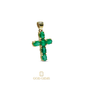 Cruz de Esmeraldas ovales en oro