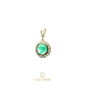Dije de Esmeralda y Diamantes Natuarales en Oro 18k