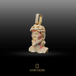 Dije Jesus Piece con Diamantes en Oro 14K.