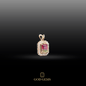 Dije de Turmalina Sandía con Diamantes en Oro 14K.