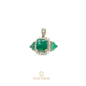 Dije de Esmeraldas Colombianas y Diamantes Naturales en Oro 18k