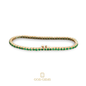 Pulsera Tenis de Esmeraldas Colombianas en Oro de 14k