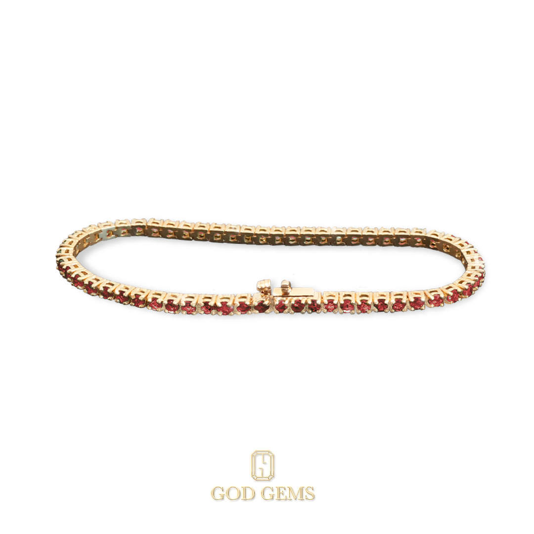 Pulsera Tenis de Rubies en Oro 14k