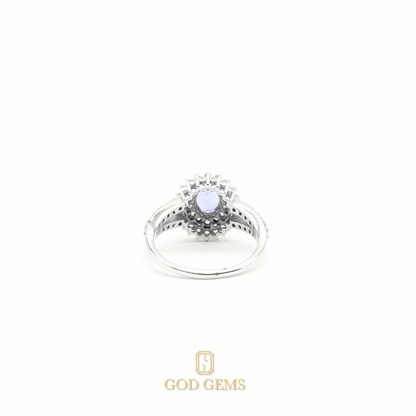 Anillo de Tanzanita en Oro Blanco 14k