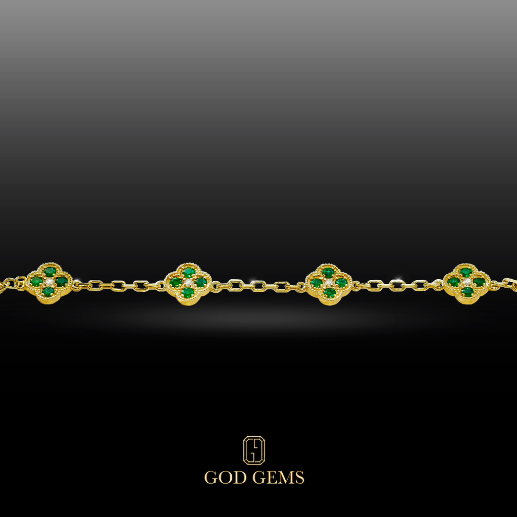 Pulsera Tréboles en Oro 14K.