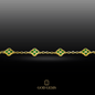 Pulsera Tréboles de Esmeraldas en Oro 14K.