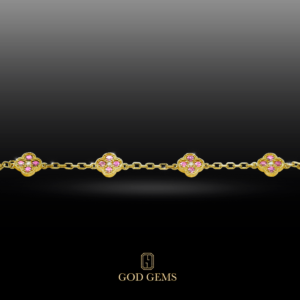 Pulsera Tréboles en Oro 14K.