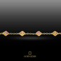 Pulsera Tréboles de Zafiros Rosados en Oro 14K.