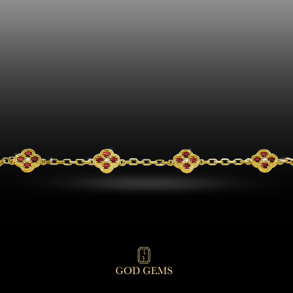 Pulsera Tréboles en Oro 14K.