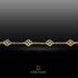 Pulsera Tréboles de Zafiros en Oro 14K.