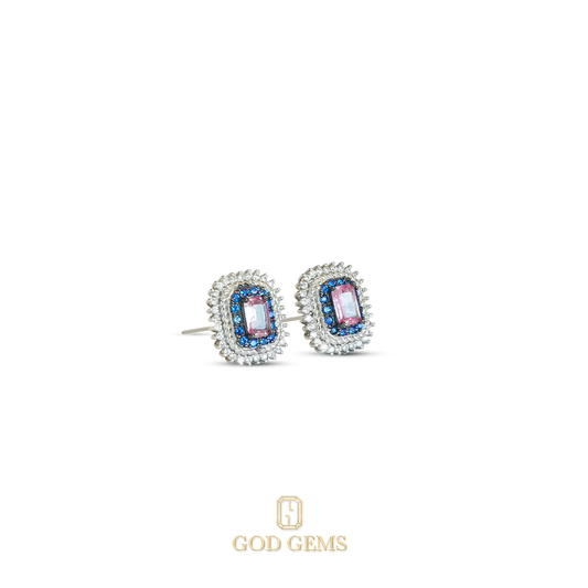 Aretes de Zafiro Rosado